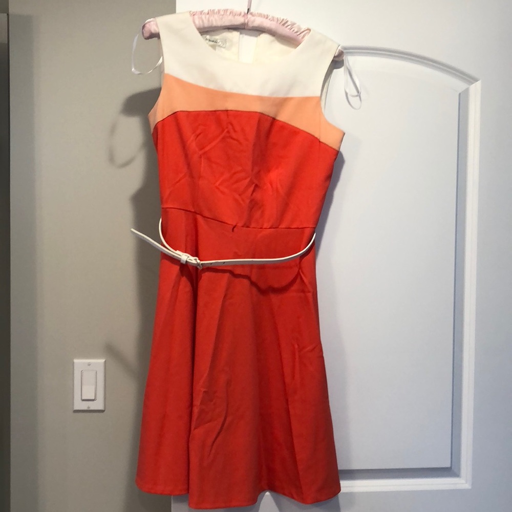 Coral skater dress